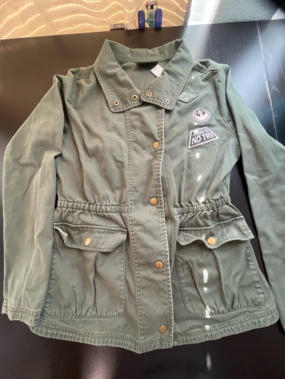 Star Wars her universe Green patch Anorak Army jacket cinched waist